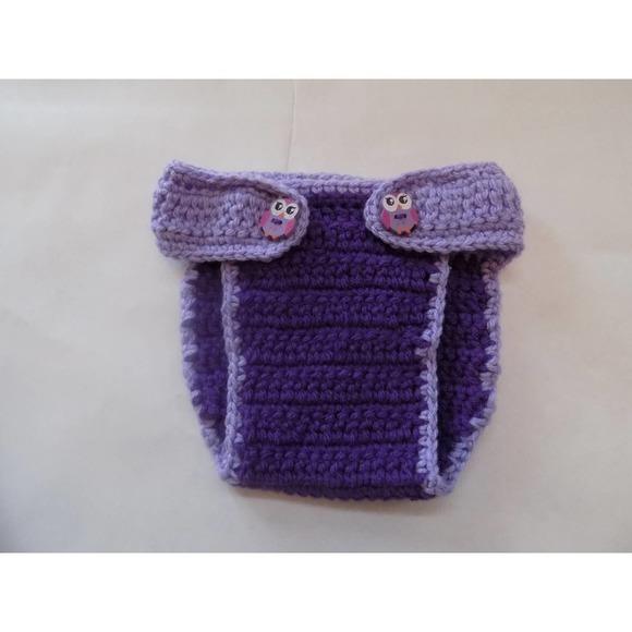 Baby Owl Hat Diaper Cover and Booties Set - Picture 4 of 10